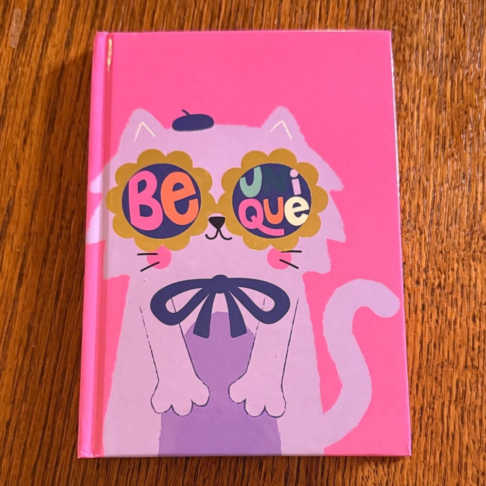 Hardback Paris Cat wearing Beret Pink Journal
